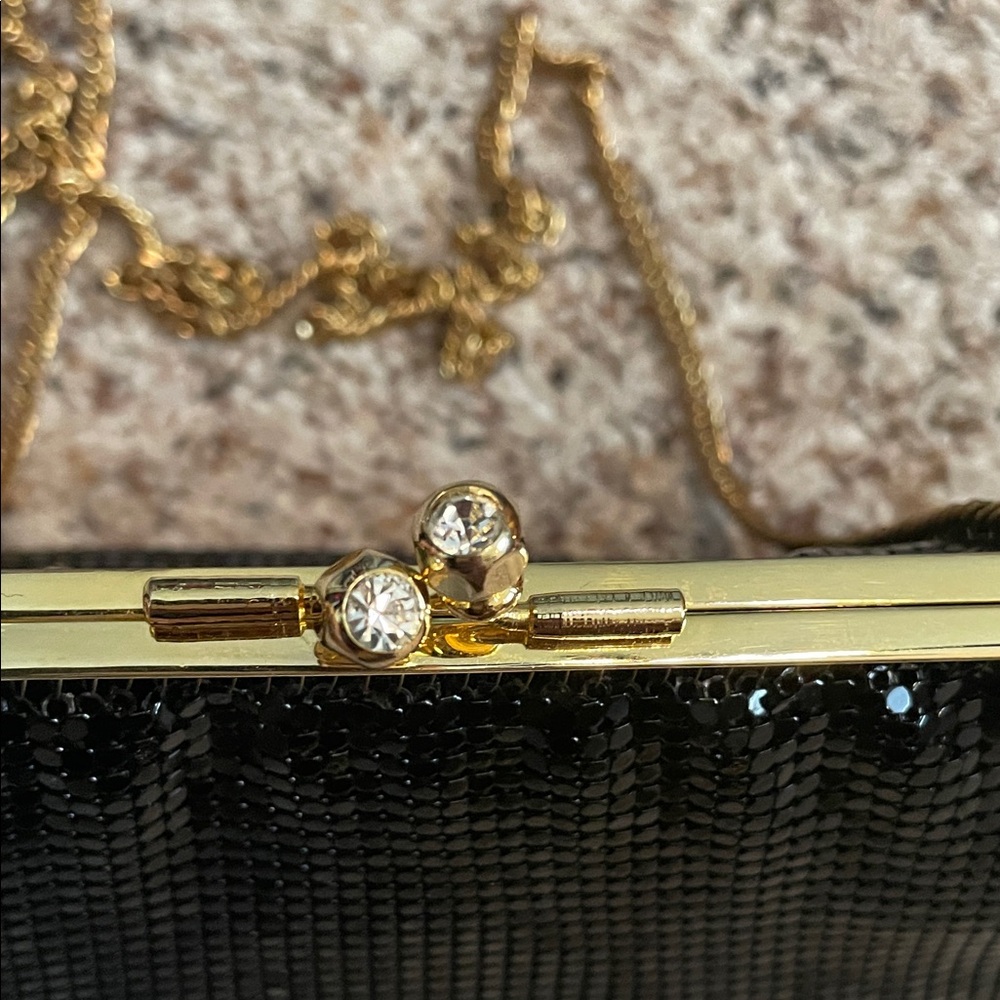 Elegant Black Evening Clutch whiting and Davis with matching coin purse - Picture 4 of 7